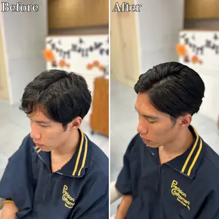 ミディアム パーマ メンズ 🔮メンズ縮毛矯正 毛流れパーマ💎竹永のヘアスタイル