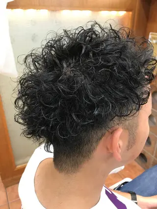 ショート パーマ メンズ HERSHE by apollo所属・✨美髪矯正&ショート の小林✨のヘアスタイル