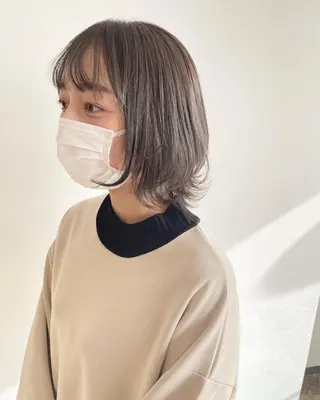 ミディアム カラー ハイトーン/レイヤー /ケアブリーチ石川治のヘアスタイル