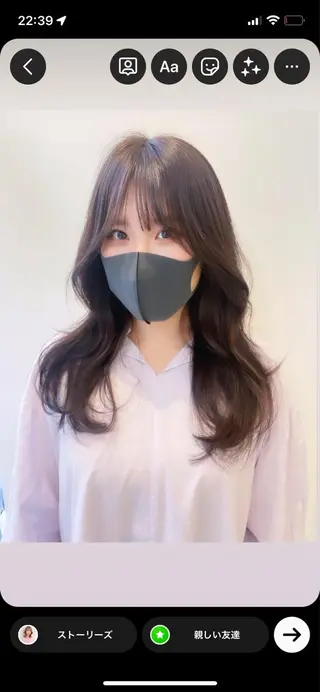 ロング カラー 韓国レイヤーカット/ ダブルカラーのヘアスタイル