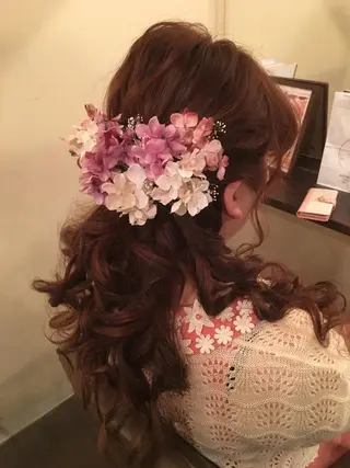 ロング ヘアアレンジ ヘアセット&メイクマカロン中洲店所属・ヘアセット CAnameのヘアスタイル