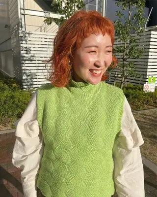 ミディアム カラー ﾊｲﾄｰﾝ/ｼｮｰﾄ 村上淳乃🐥のヘアスタイル