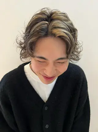 カラー パーマ メンズ 宮本丈也/金沢美容室 /理美容/パーマのヘアスタイル