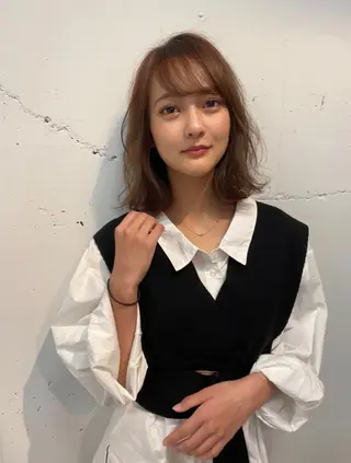 ミディアム 髪質改善/艶カラー 🎀ヘアアレンジ🎀のヘアスタイル