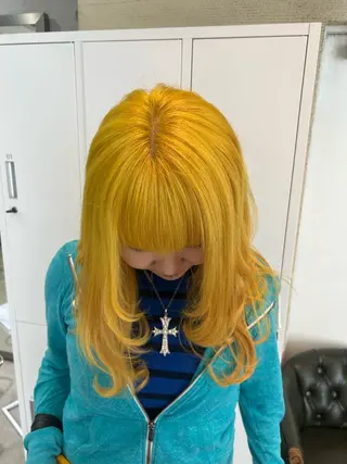 カラー .AIRI🌼 暖色/ぱつっとぼぶのヘアスタイル