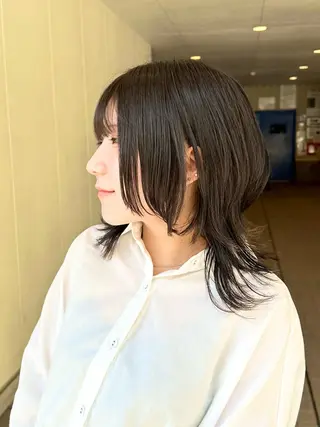 ミディアム ショート/レイヤー/ ボブ/安本和史のヘアスタイル
