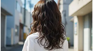 ロング メンズ曲がる 縮毛矯正/駅徒歩4分のヘアスタイル