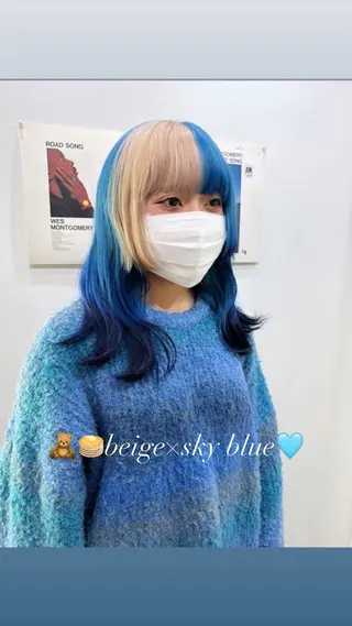 セミロング カラー HIKARI🐈‍⬛ レイヤー×デザインのヘアスタイル