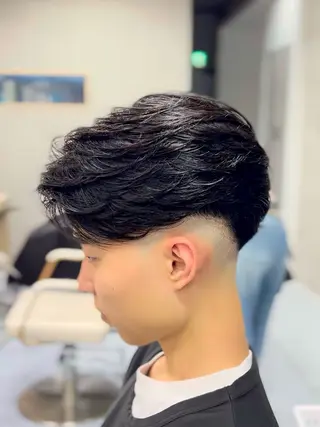 セミロング パーマ メンズ 🔮メンズ縮毛矯正 毛流れパーマ💎竹永のヘアスタイル