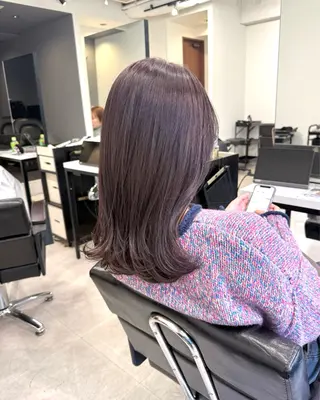 セミロング kei/透明感カラー /縮毛矯正/メンズのヘアスタイル