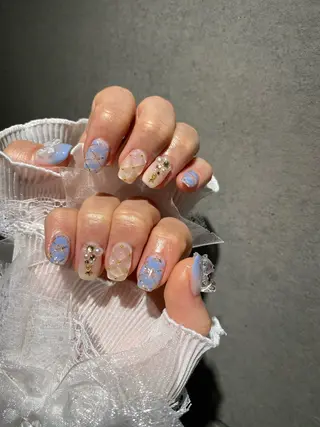 ネイル I-nailロング /ワンホン/キラキラのネイルデザイン