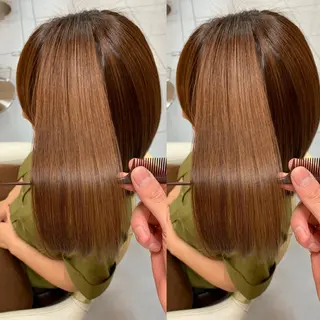 ミディアム 縮毛/レイヤー 韓国/橋口のヘアスタイル