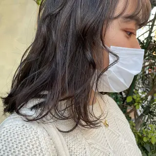 セミロング カラー 韓国ヘア🦋 MIYUのヘアスタイル
