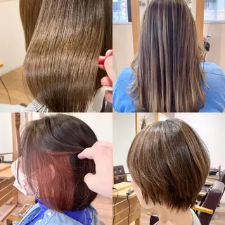 ミディアム カラー パーマ KIZU 髪質改善 オカルト怪談のヘアスタイル