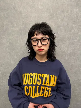 ミディアム 古沢 新のヘアスタイル