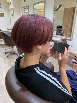 ショート カラー ヘアアレンジ 髪質改善&Spa fee南越谷2号店所属・髪質改善/南越谷/ 山岸彩夏のヘアスタイル