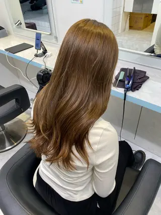 ロング 🩷モテ髪＆透明感 🩷ミルクティー🩷のヘアスタイル