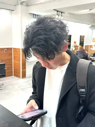 パーマ メンズ シャドウパーマ/ 波巻パーマYu-Kiのヘアスタイル