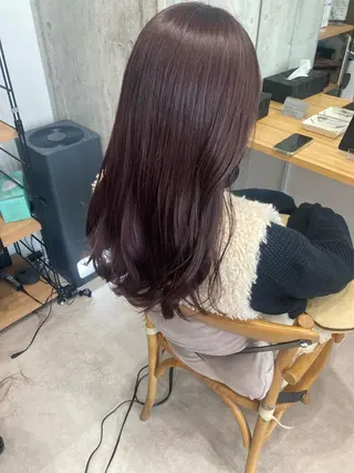 セミロング ✨色持ちの良い艶 カラー✨蟹江真世のヘアスタイル