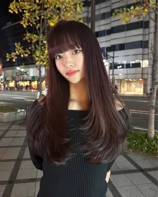 ロング カラー 髪質改善/艶カラー/ ブリーチ/桃谷翼のヘアスタイル