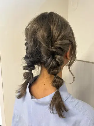 ミディアム カラー ヘアアレンジ にった みずきのヘアスタイル