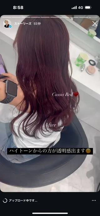 ロング カラー 【ﾐﾆﾓSALE】透 ける艶髪♡ストレートのヘアスタイル