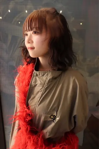 セミロング カラー @kyoniyy KYONIのヘアスタイル