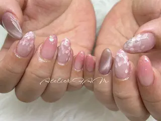 ミディアム nail&eyelashsalon atelier fam上本町店所属・アトリエ FAMのネイルデザイン