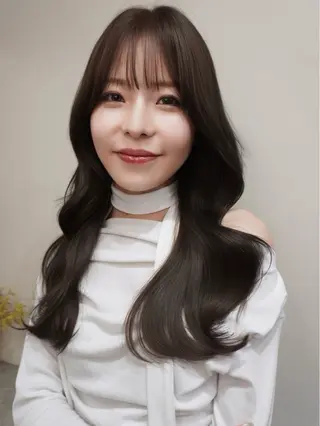 ロング コテ巻き/パーマ/艶 透明感/荻原凜太郎のヘアスタイル