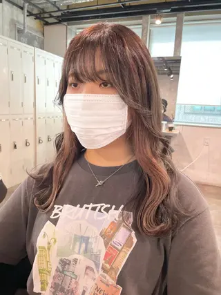 ロング カラー パーマ ヘアアレンジ メンズ キッズ ネイル マツエク・マツパ アイブロウ 透明感カラー・レイヤ ー🎀amika🎀のヘアスタイル