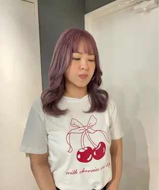 セミロング カラー 堀江/艶髪/透明感 カラー/NENE🫧のヘアスタイル