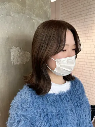 ミディアム カラー ボブ/レイヤー/ ダブルカラー/みのりのヘアスタイル