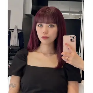 セミロング カラー LOTTA CUCCI所属・miyu /トレンド カラー×艶髪のヘアスタイル