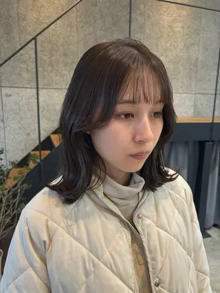 ミディアム カラー パーマ ヘアアレンジ 押切 響　のヘアスタイル