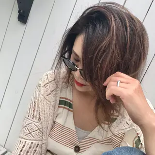 ミディアム カラー ママ美容師 ＊ヒマワリのヘアスタイル