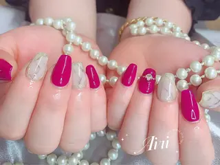 ネイル ネイルサロンAiri 長さ出し·シンプルのネイルデザイン