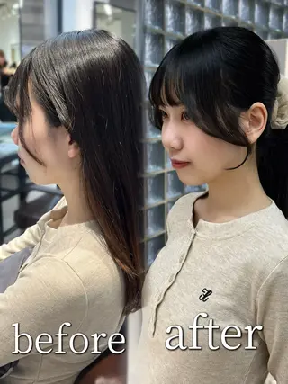 カラー ヘアアレンジ 似合わせ顔まわり カット💛森尾真由美のヘアスタイル