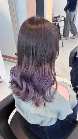 セミロング カラー ブリーチ/髪質改善/ ハイトーン/暖色のヘアスタイル
