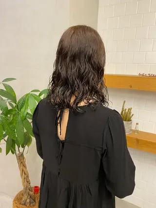 ミディアム カラー パーマ 、 、のヘアスタイル