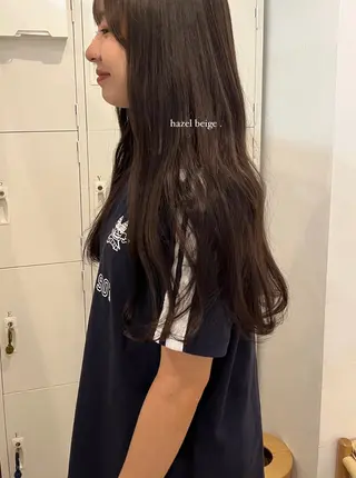 ロング カラー フクシママユ / 柔らかカラーのヘアスタイル