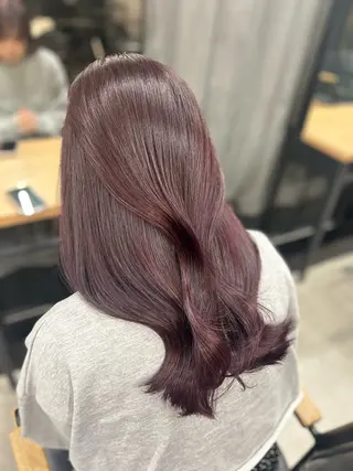 セミロング 女性らしいモテヘア 韓国ヘアhikariのヘアスタイル