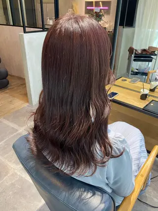 セミロング カラー 韓国×髪質改善カラー 💎hinaのヘアスタイル