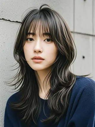 セミロング ウルフカット 811 大阪梅田 ウルフのヘアスタイル
