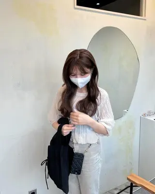 ロング R-5 shonandai所属・🍋透け感カラー🍃 オリーブ🍐Kahoのヘアスタイル