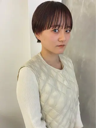 ショート カラー 森貴裕/ベージュ/ パーマ/オリーブのヘアスタイル