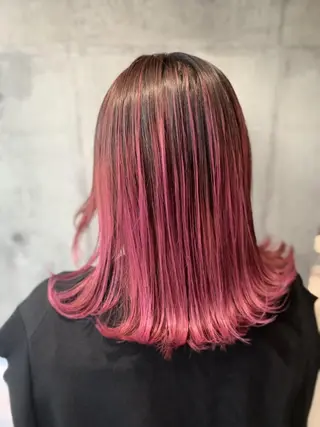 ミディアム カラー mimiiy梅田 中崎町ハイトーンのヘアスタイル