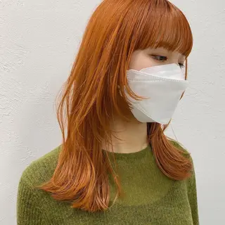 ミディアム カラー ブリーチダブルカラー ハイライト/山本喜熙のヘアスタイル