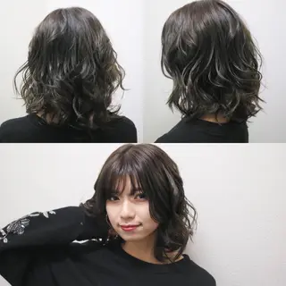 ミディアム カラー JILBLAN京都 ショート/ハイライトのヘアスタイル