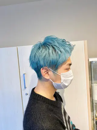 ショート カラー メンズ ハイトーン×似合わせ 🌱中川慎之介のヘアスタイル