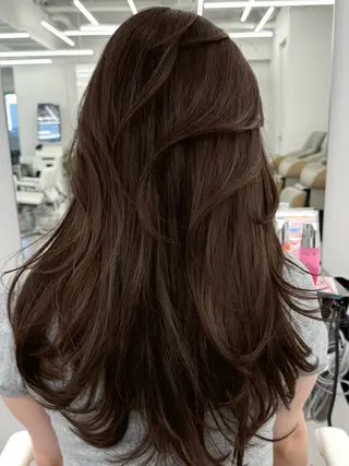 ロング カラー 顔まわりの神様✨ 透明感カラー藤嶋秀幸のヘアスタイル